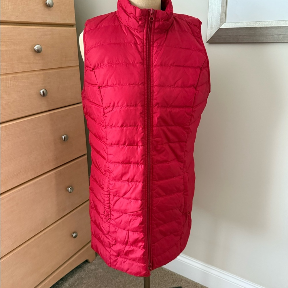 J Jill Women’s Red Puffer Vest, Size Small